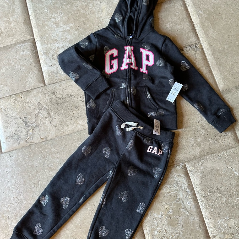 GAP Kids Black Heart Print Joggers
